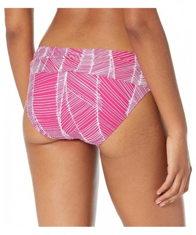 Women's Standard Mid Rise Full Coverage Bikini Bottom Bathing Suit Hot Pink $20.94 Swimsuits