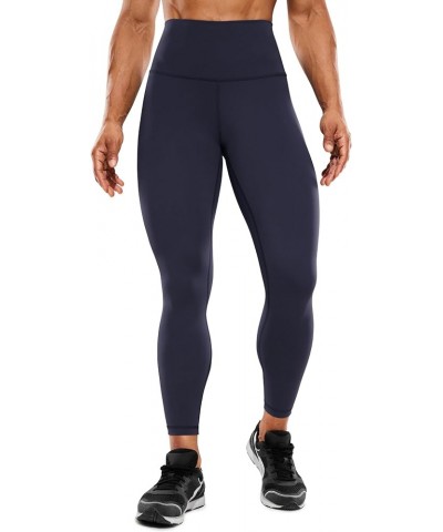 Women's Hugged Feeling Compression Leggings 25 Inches - Thick High Waisted Tummy Control Workout Leggings Navy $19.25 Activewear