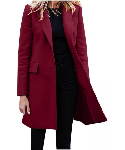 2023 Long Dressy Blazer for Women Fall/Winter Fashion Suit Jackets Plus Size Coat with Button Slim Fit Office Cardigan Woolen...