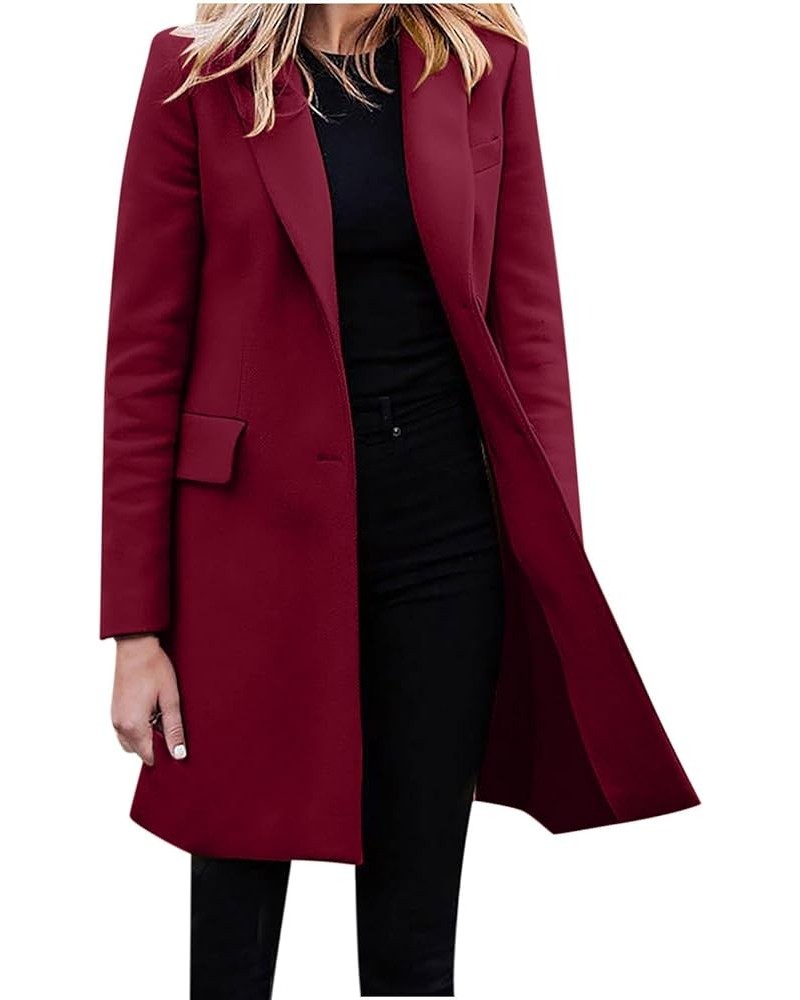 2023 Long Dressy Blazer for Women Fall/Winter Fashion Suit Jackets Plus Size Coat with Button Slim Fit Office Cardigan Woolen...