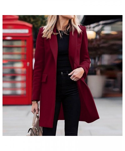 2023 Long Dressy Blazer for Women Fall/Winter Fashion Suit Jackets Plus Size Coat with Button Slim Fit Office Cardigan Woolen...