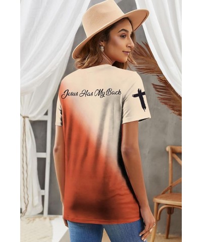 Blessed Shirt Women Christian Tshirt Faith Based Tee Jesus Has My Back Shirt Casual Thanksgiving Short Sleeve Top Bleached Gi...