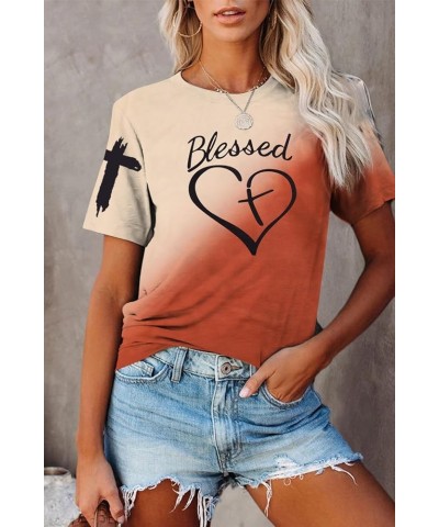 Blessed Shirt Women Christian Tshirt Faith Based Tee Jesus Has My Back Shirt Casual Thanksgiving Short Sleeve Top Bleached Gi...