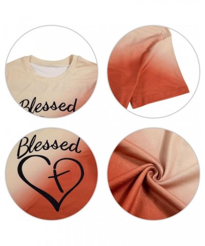 Blessed Shirt Women Christian Tshirt Faith Based Tee Jesus Has My Back Shirt Casual Thanksgiving Short Sleeve Top Bleached Gi...