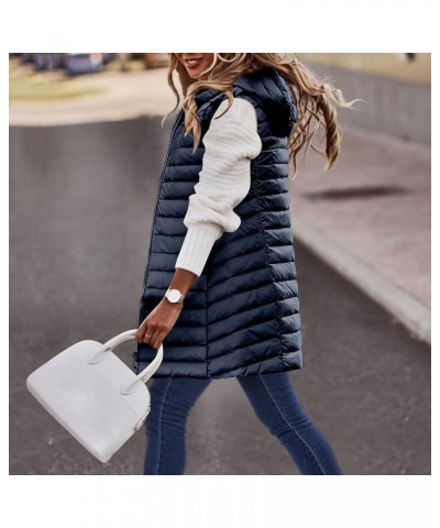 Womens Vests Fashion Women Warm Lightweight Jacket Hooded Windproof Winter Coat With Recycled Insulation Winter Z09132-navy $...