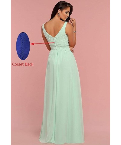 Women's V Neck Bridesmaid Dress with Slit,A Line Pleated Chiffon Formal Evening Prom Party Formal Gowns Sky Blue $29.61 Dresses