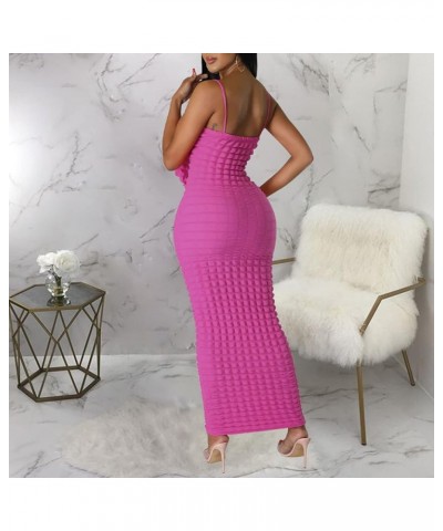 Women's Sexy Hollow Out Bodycon Dress Detachable Strap Twist Tube Top Solid Color Y2k Club Midi Dresses Red $16.00 Dresses