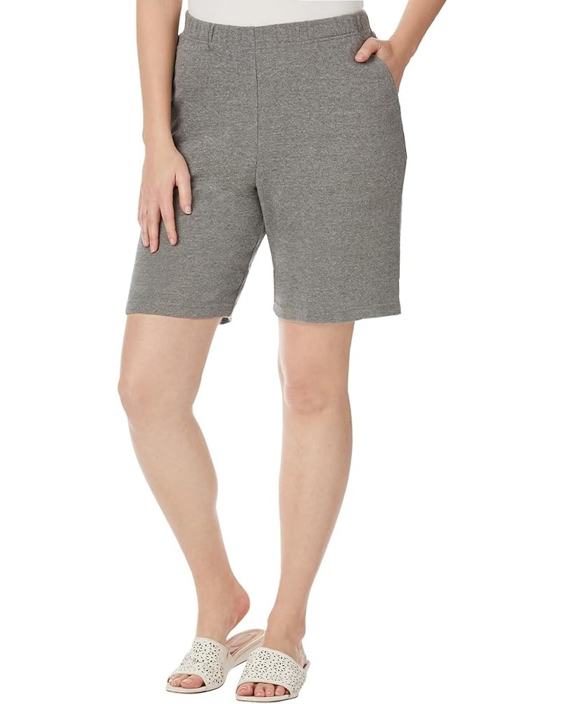 Women's Plus Size Soft Ease Knit Shorts Medium Heather Grey $19.27 Shorts