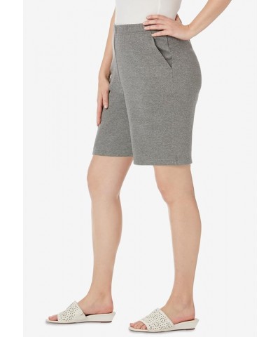 Women's Plus Size Soft Ease Knit Shorts Medium Heather Grey $19.27 Shorts