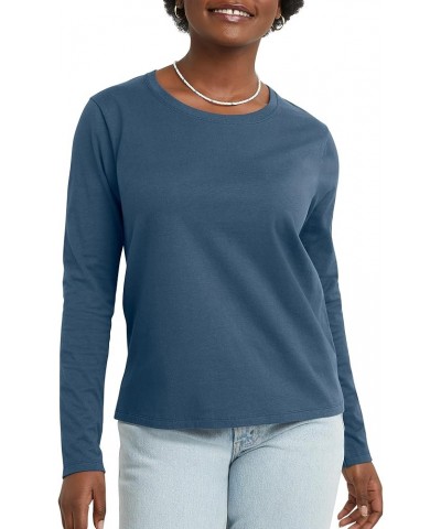 Women's Originals Long Sleeve Cotton T-shirt, Lightweight Crewneck Tee, Modern Fit Trekking Grey $7.72 T-Shirts