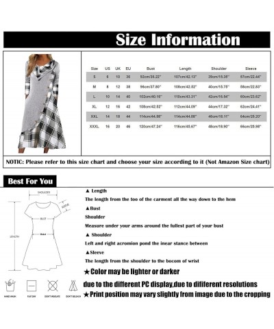 Womens Cocktail Dresses,Elegant Casual Long Sleeve Plus Size Midi Dresses Fashion Swing High Waist Ruffle Wrap Dress B Gray $...